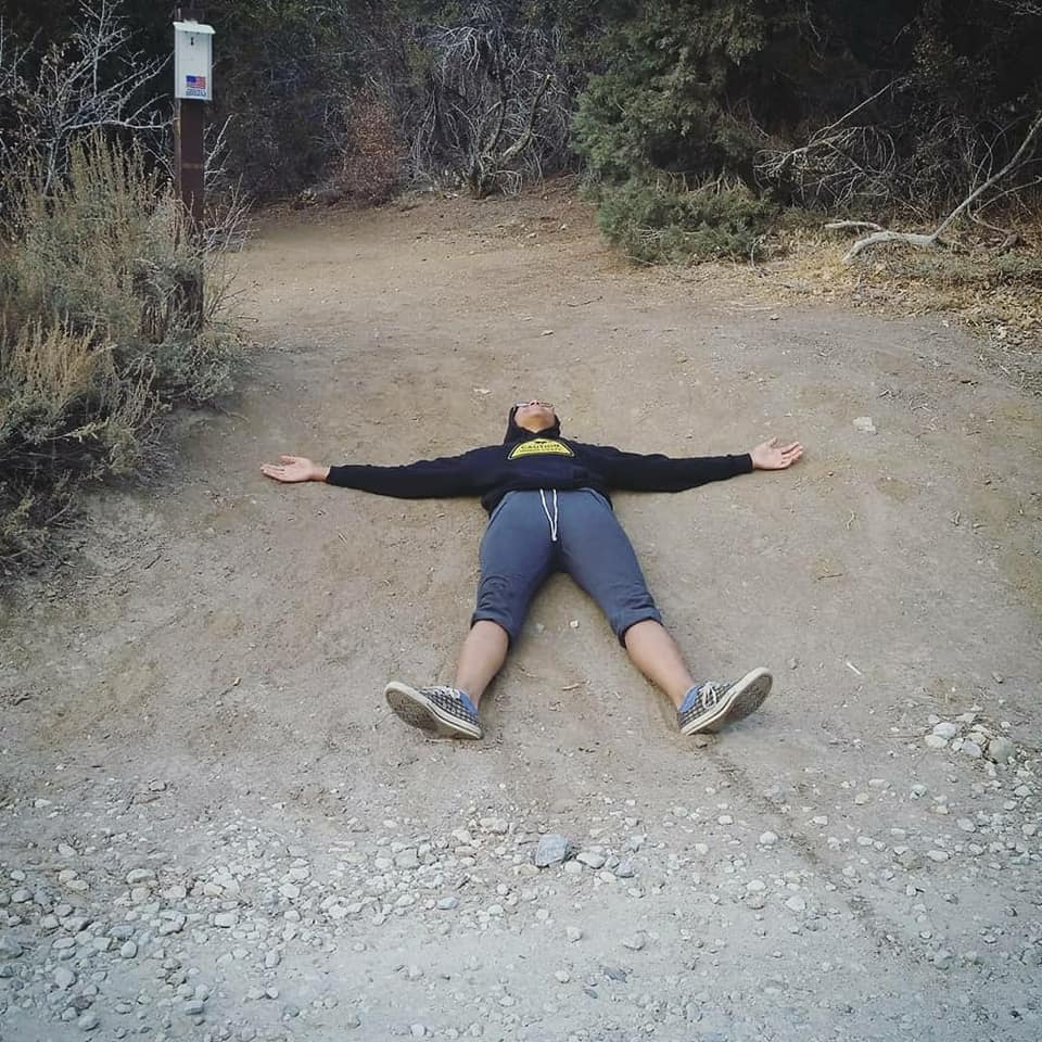 Laying on the PCT trail